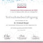 Fortbildungsnachweis der Deutschen Gesellschaft für Orale Implantologie (DGOI) 2012