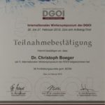 Fortbildungsnachweis der Deutsche Gesellschaft für Orale Implantologie (DGOI) 2010