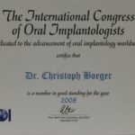International Congress of Oral Implantologists (ICOI) – Member-Certificate 2008